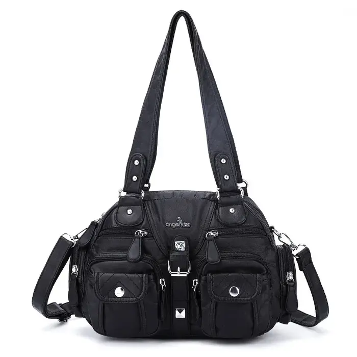 Angelkd'appareils-Sacs à main pour femmes, sacoche à poignée supérieure, sac PU initié, pack de boul