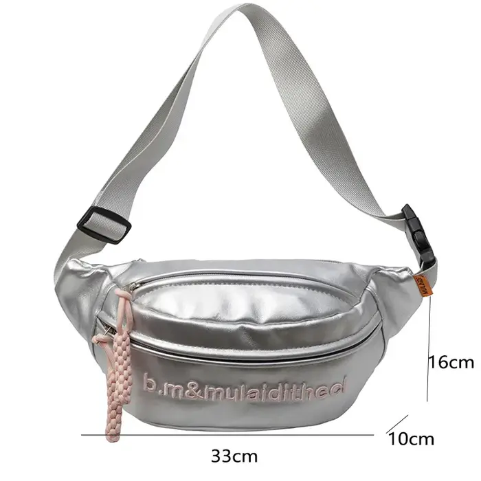 Sac de poitrine tendance en argent pour femmes