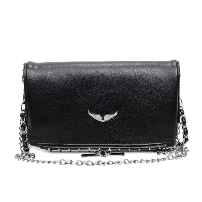 Sac bandoulière de luxe en PU couleur unie avec logo aile