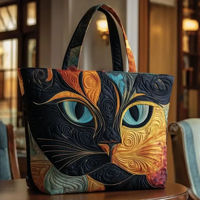 Sac fourre-tout matelassé pour femmes, motifs de chats, sac à main de voyage vintage imprimé en 3D, 