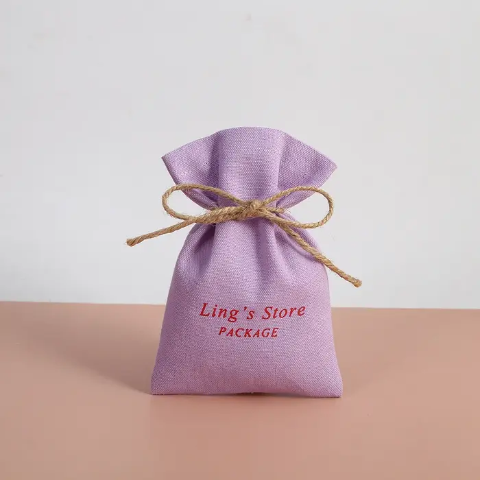 Sacs cadeaux en lin et coton avec Logo imprimé personnalisé