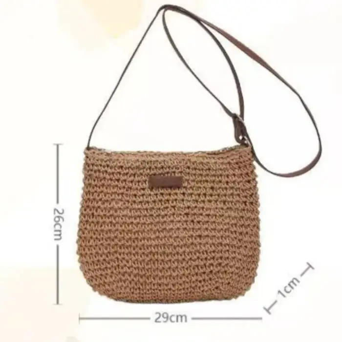Sac en paille tressé, bandoulière unique