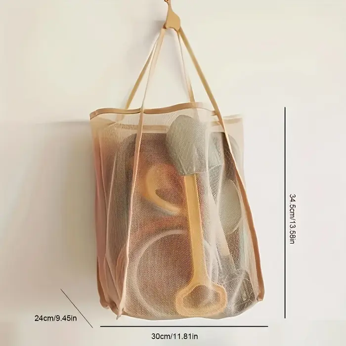 Fourre-tout en maille pliable extra large avec poignées robustes