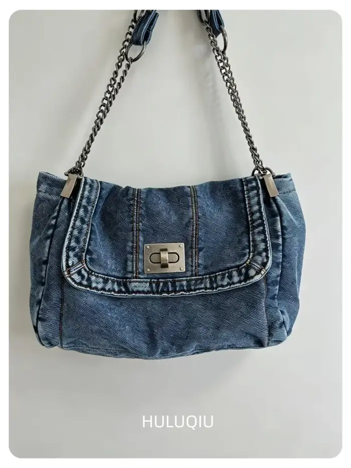 Sac en jean femmes 2025 nouvelle mode sacs à bandoulière décontractés grande capacité sac fourre-tou