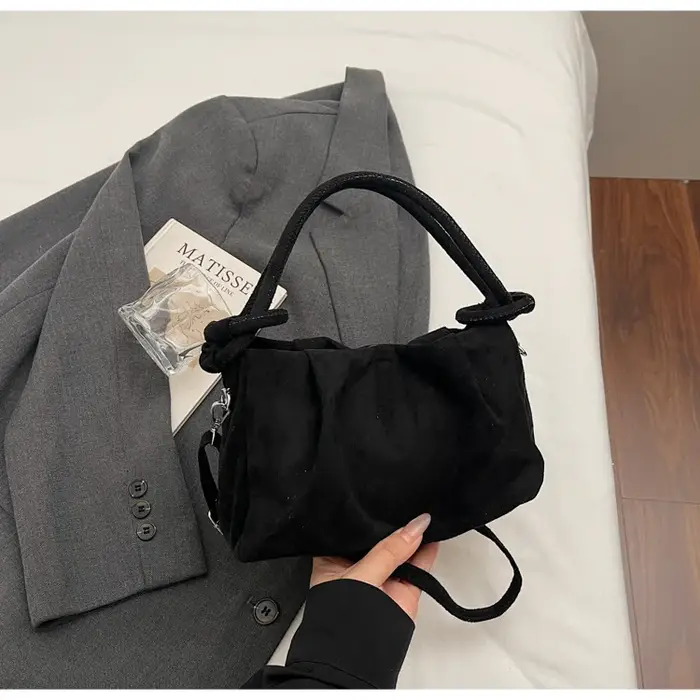 Nouveau sac bandoulière rétro en daim pour femme