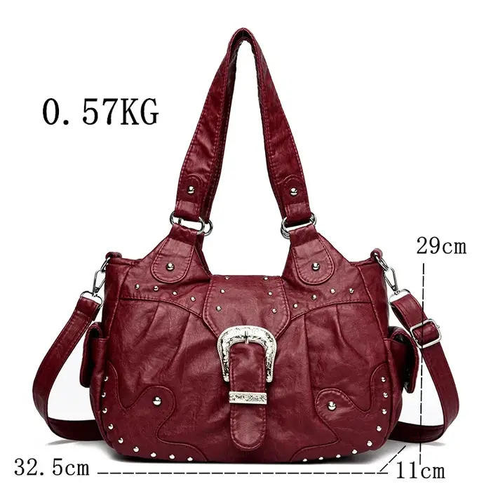 Sac à Main de Luxe en Cuir Souple Vintage pour Femme