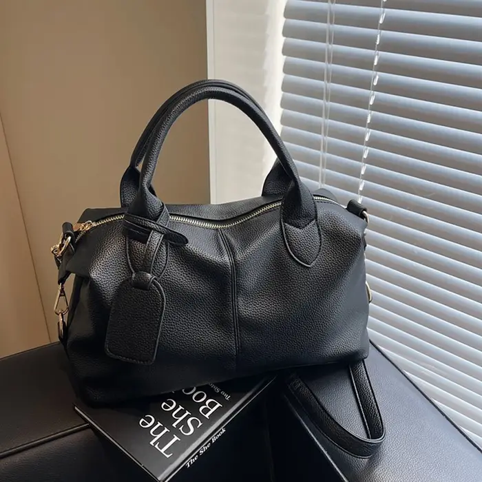 Sac à bandoulière de luxe en cuir souple PU pour femmes, sac rétro de couleur unie, grande capacité,