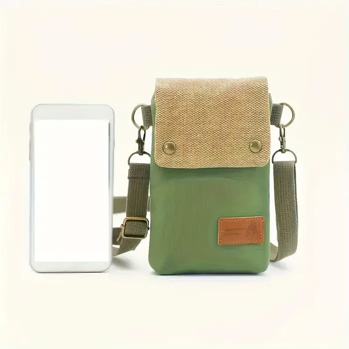 Mini tissu couleur contraste bandoulière sac de téléphone portable femmes petit Simple Vintage épaule sac