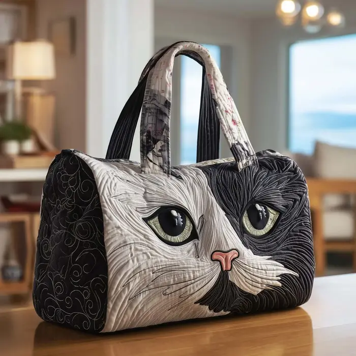 Sac de voyage imprimé en 3D à motif de chat