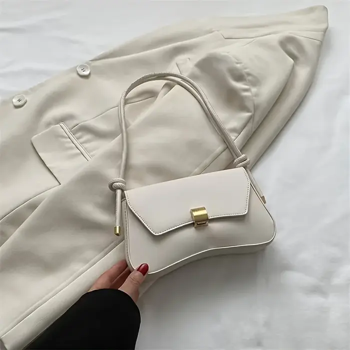 Sac à main rétro en PU pour femme - Design léger à rabat
