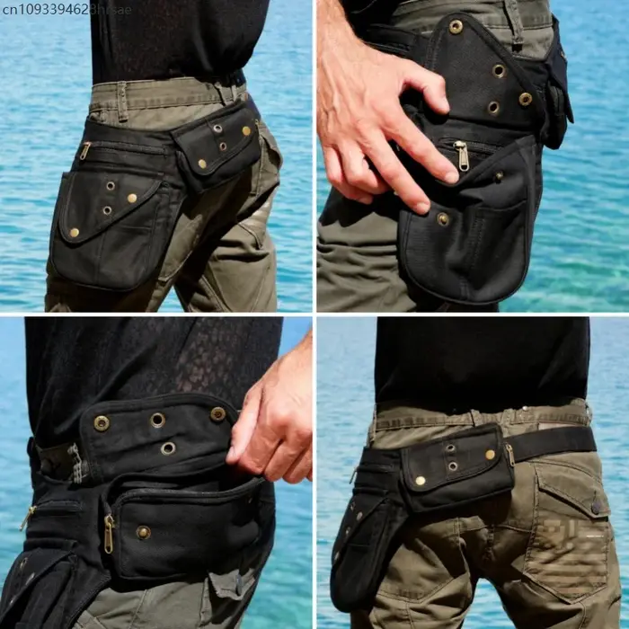 Sacs de taille et de jambe Steampunk Vintage pour femmes et hommes
