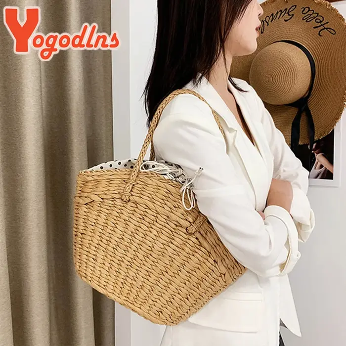 Sac à main tissé en rotin pour femmes