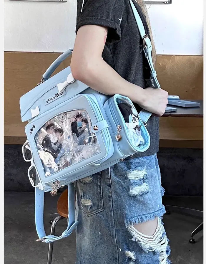 Mode arc Original Mochilas Mujer mignon rétro Mochila carré Ita sac Transparent Bolsas multi-fonction Jk sac à dos