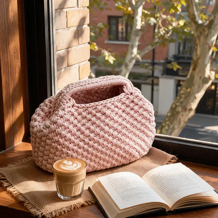 Sac de plage en crochet fait main de style français