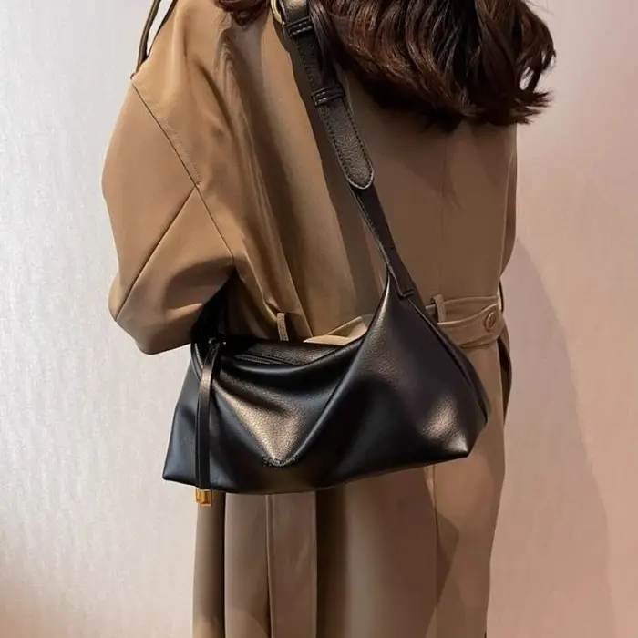 Sac à bandoulière en cuir PU souple pour femmes