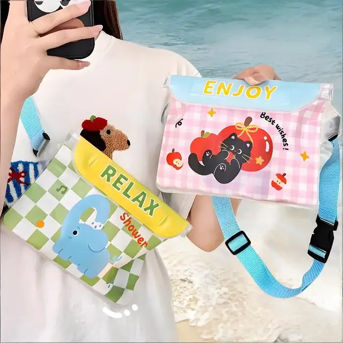 Grand sac de rangement étanche transparent pour la natation estivale, sac banane étanche pour la plongée et la randonnée aquatique
