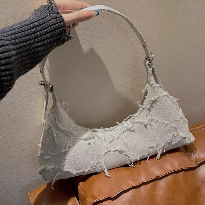 Sac fourre-tout à bandoulière en toile avec design patchwork
