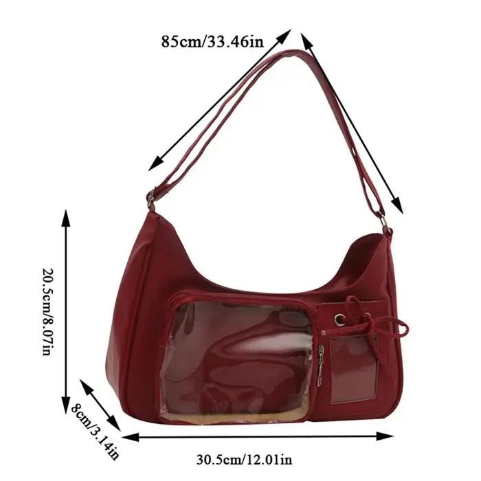 Y2K mignon nœud Ita sac fille Transparent sac de messager femmes mode épaule sac à bandoulière Ladys bricolage Badge sac fourre-tout Lolita sac à main