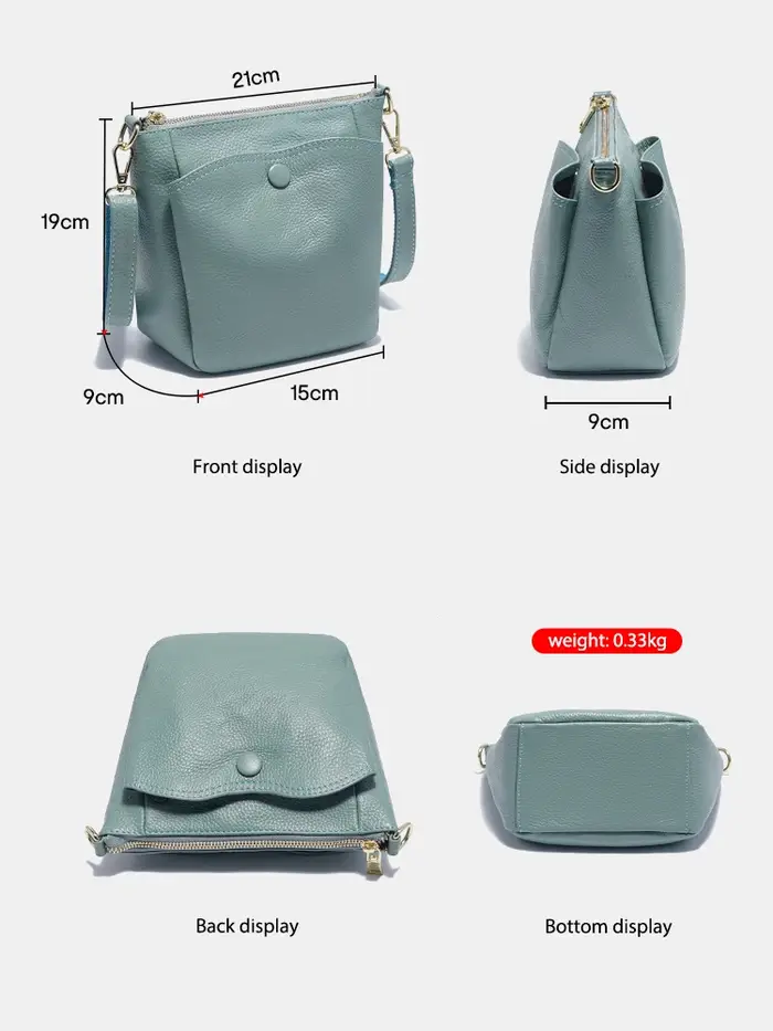 Zency Laides-Sac à main en cuir de vachette souple pour femme, petit sac à bandoulière décontracté,