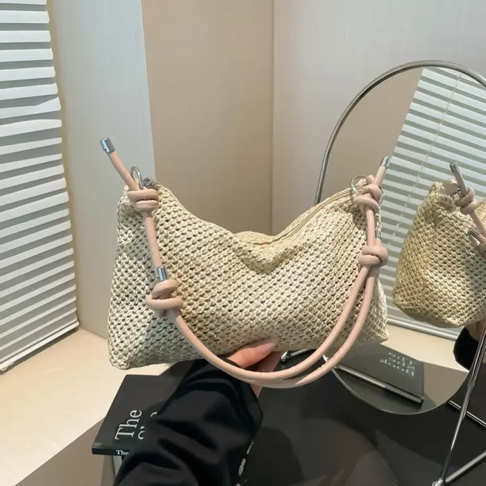 Sac à bandoulière en paille pour femmes