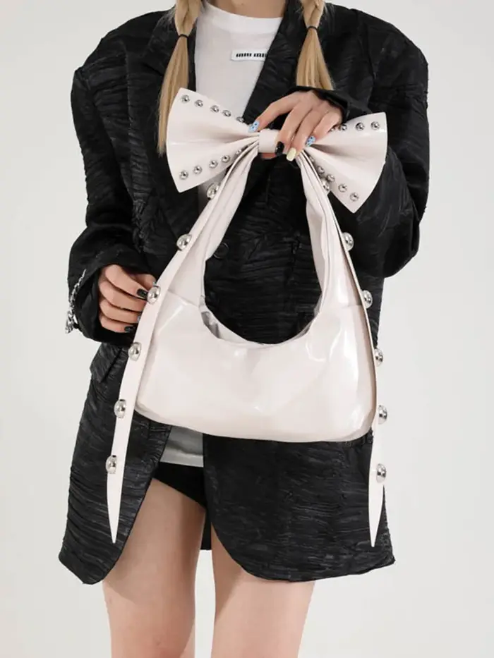 Sac à main clouté en cuir PU pour femme