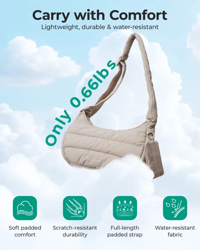 BAGSMART Sac à bandoulière pour femme Petit sac à main bouffant Sac