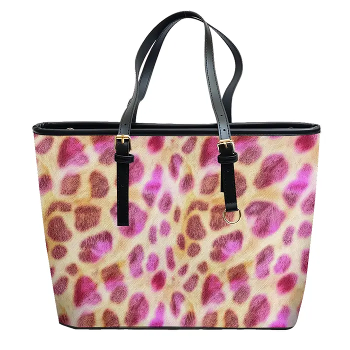 Sac à bandoulière en cuir Oxford PVC imprimé multicolore en fourrure de léopard urbain, fourre-tout 