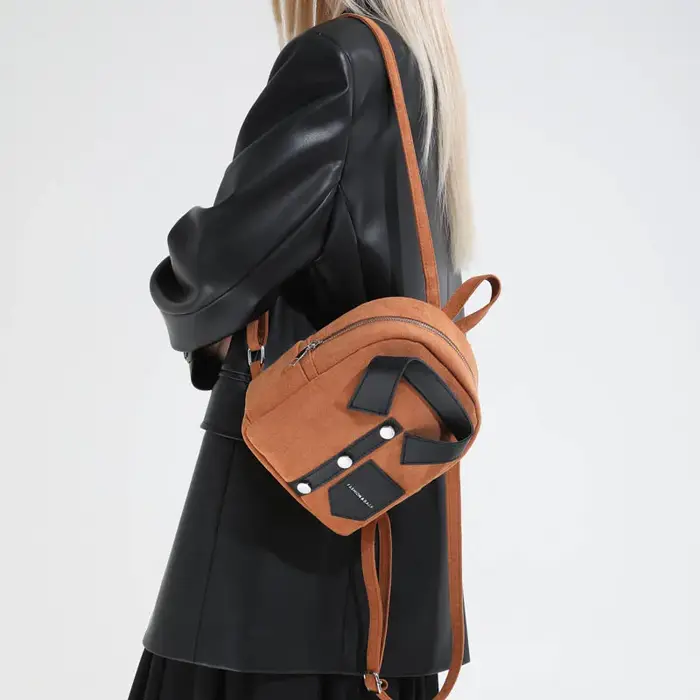 Petit sac à dos Punk veste Design sac à bandoulière pour adolescent mode sac à dos personnalité sac d'école mignon dame filles téléphone sac à main