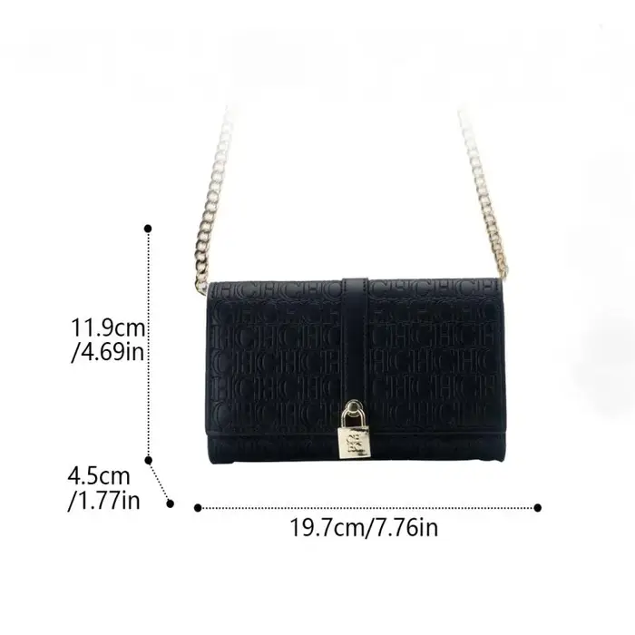 CH exquis à la mode lettre imprimée chaîne serrure conception classique femmes sac à main de haute qualité PU matériel