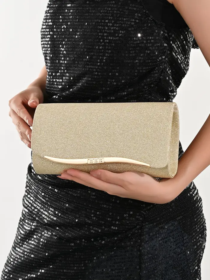 Pochette de soirée pour femme, sac à main enveloppe de soirée à paillettes avec chaîne amovible, ada
