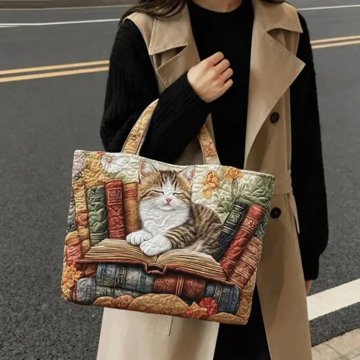 Sac fourre-tout pour femmes à motifs de chats