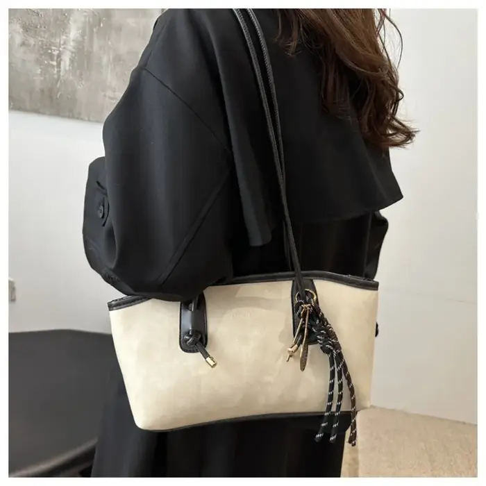 Y2K tendance sac à bandoulière de travail en cuir PU grande capacité Simple femme sac