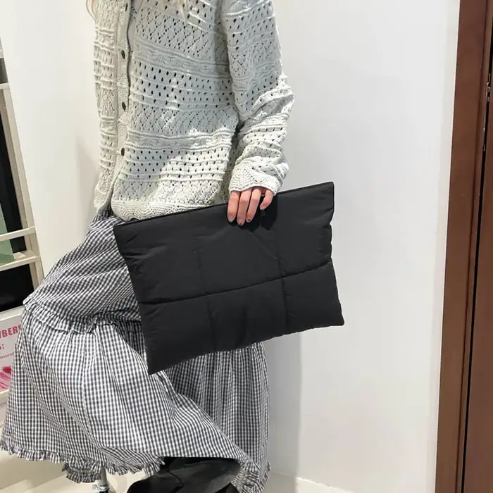 Pochette classique pour femmes, sac plat de grande capacité, grandes poches pour l'automne et l'hive
