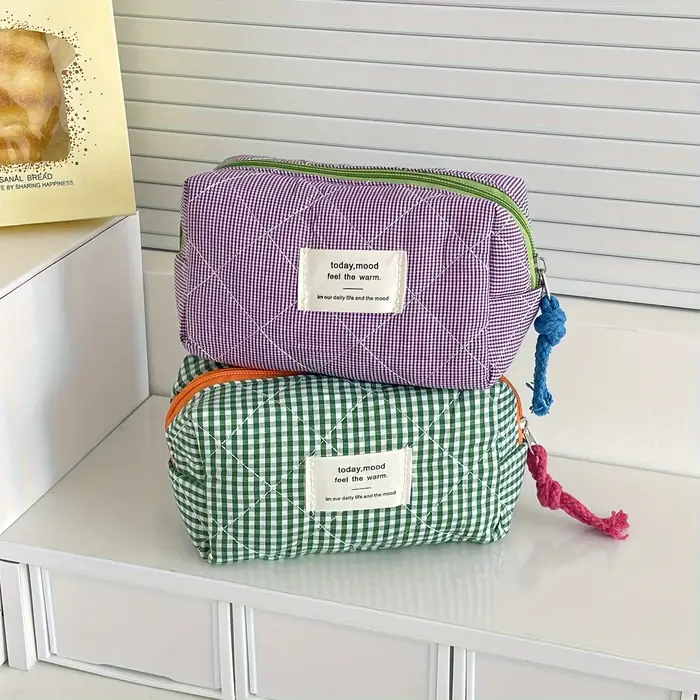 Pochette octogonale à carreaux rétro