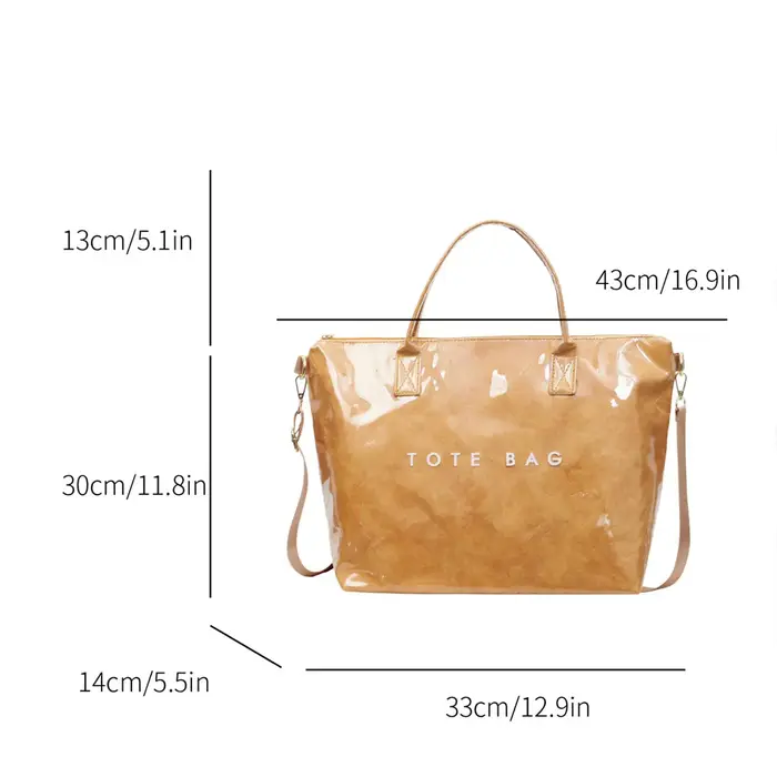 Sac fourre-tout transparent en PVC grande capacité tendance personnalisé