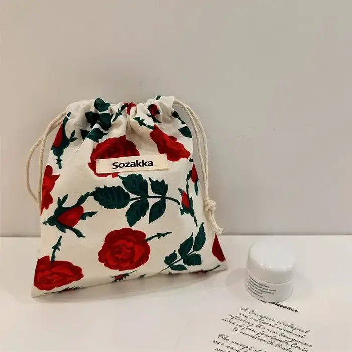 Pochette de maquillage à cordon pour femmes et filles