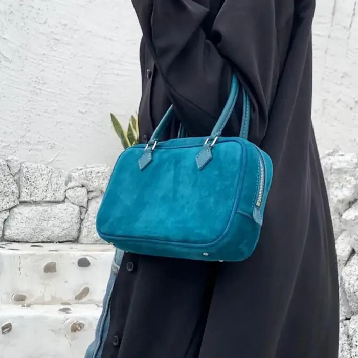 Sac à main de luxe en cuir suédé naturel pour femme, avec longue bandoulière, sac à rabat, sac porté