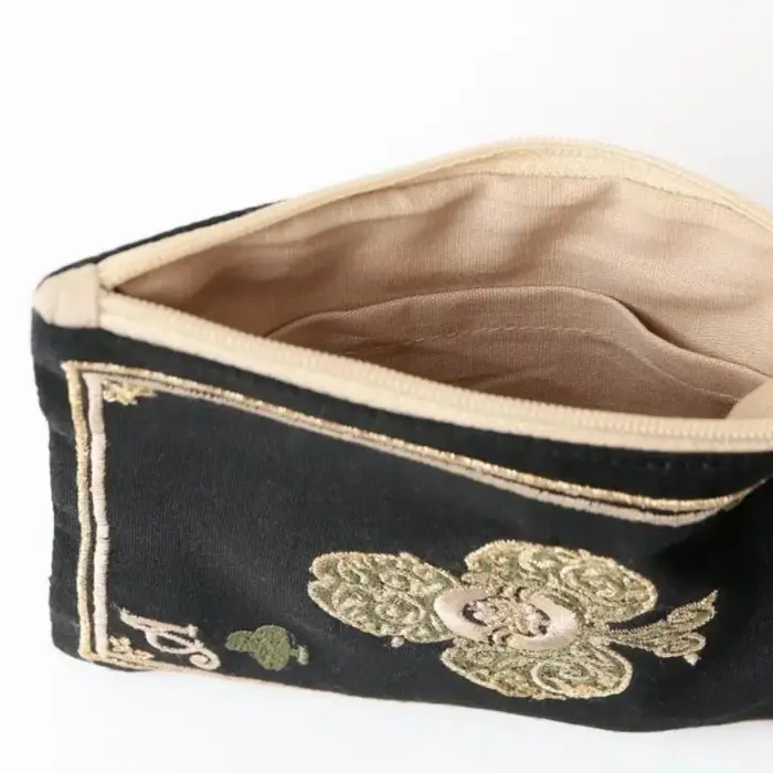 Pochette cosmétique brodée à la main de style japonais