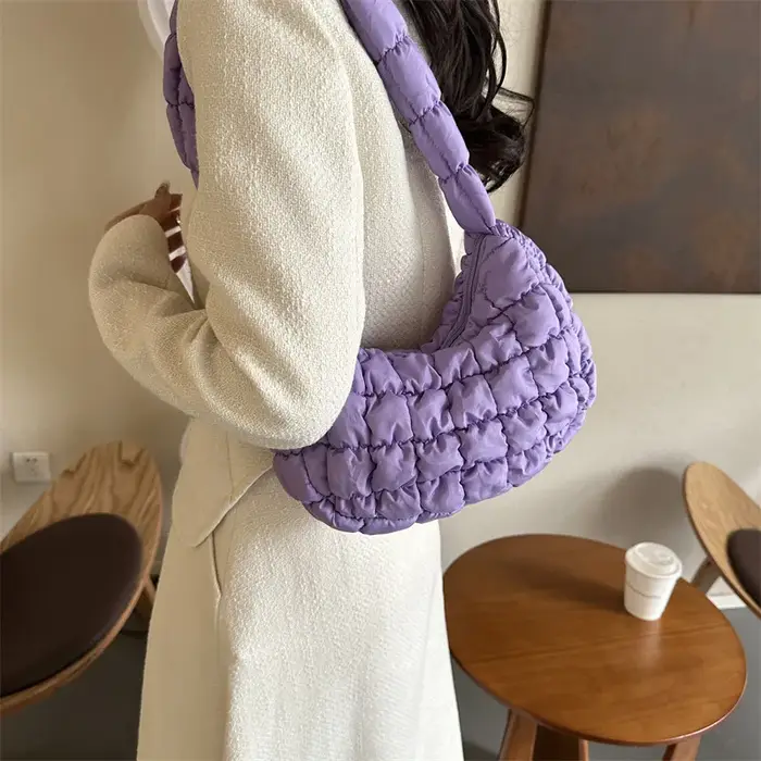 Sacs à bandoulière plissés matelassés pour femmes sac rembourré