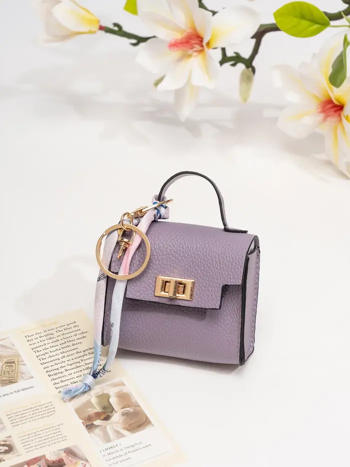 Mini sac carré tendance avec porte-clés