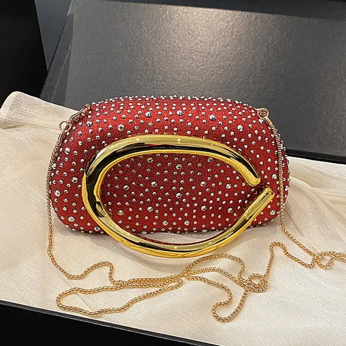 Pochette de soirée de mariage rouge pour femmes