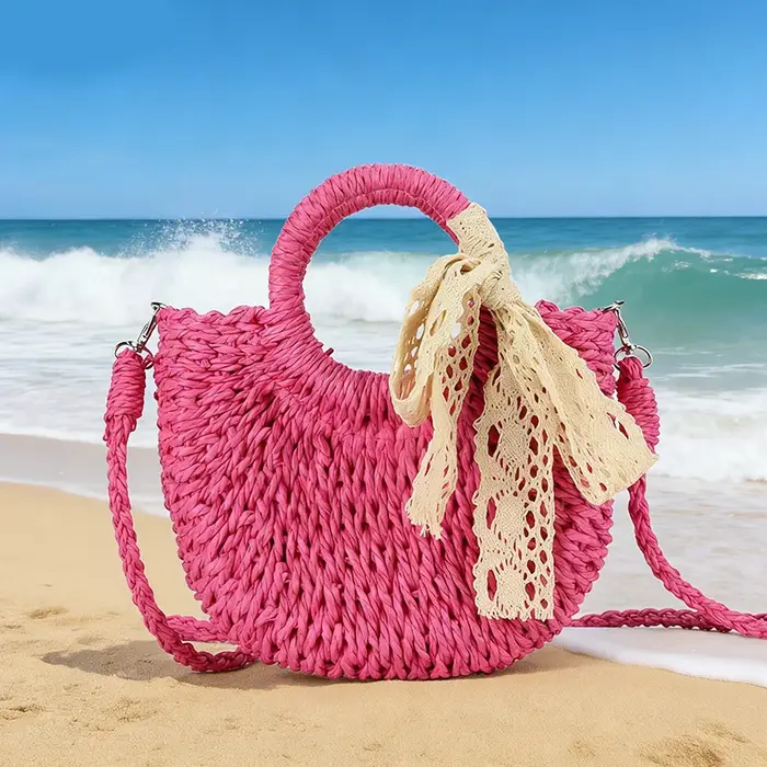 Sac panier en osier tendance pour femme