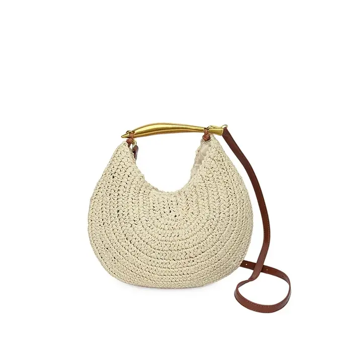 Sacs tissés en paille de plage classiques pour femmes, sac à main de luxe de styliste, nouvelle coll