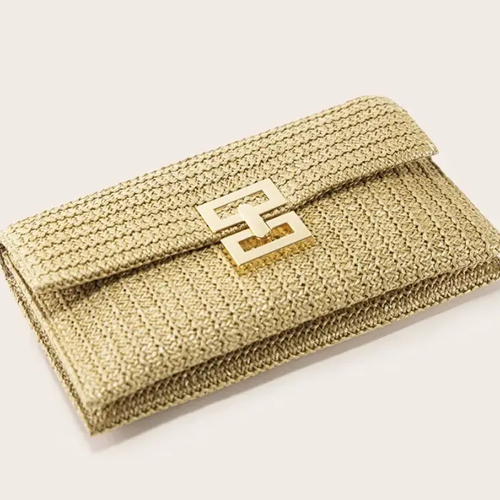 Paille tissé pochette pour femmes raphia Crochet plage rotin casual femme fête mariage sac de soirée nouvel été luxe