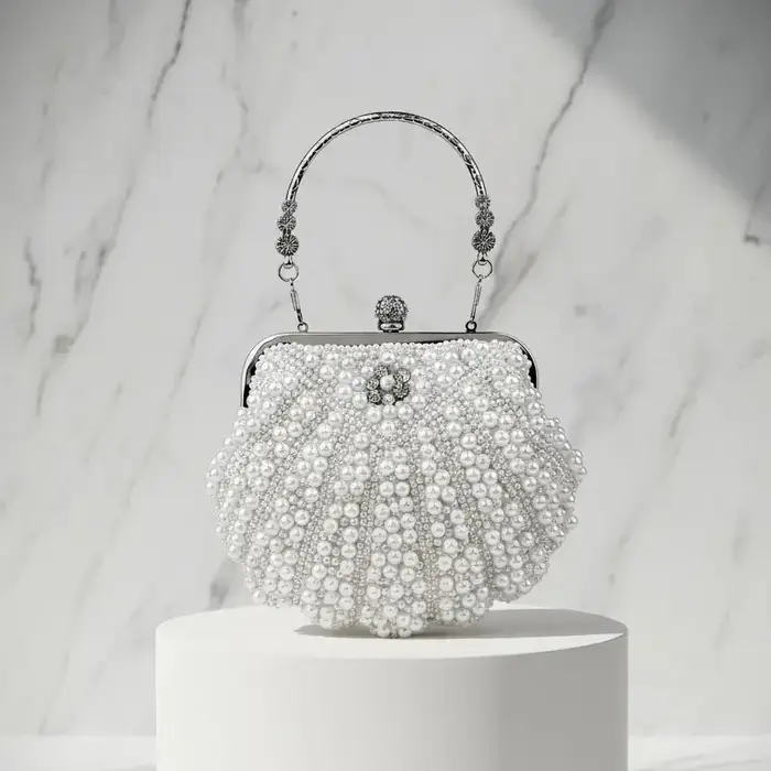 Perle pochettes femmes sac à main dames blanc sacs