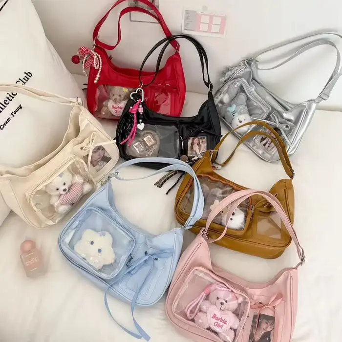 Y2k Harajuku sac à bandoulière femmes coréen Transparent Ita sac école sac