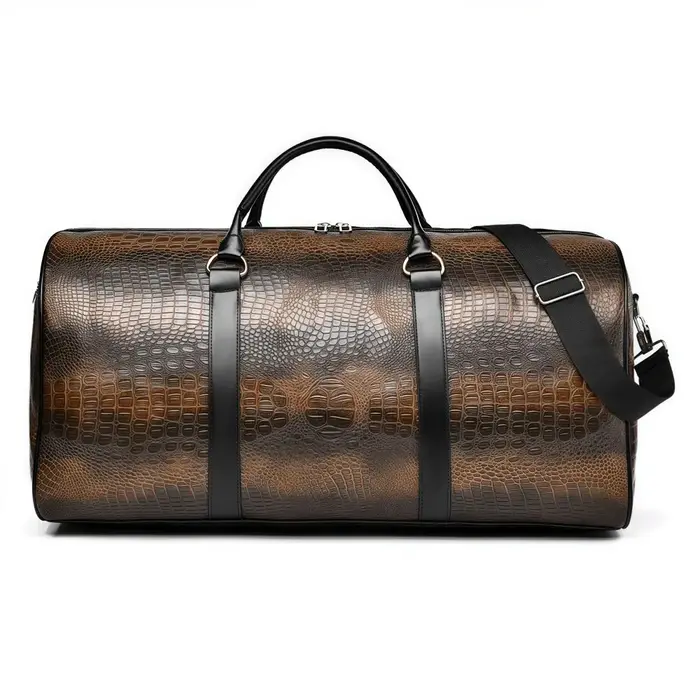 Sac de voyage en cuir PU texturé Crocodile