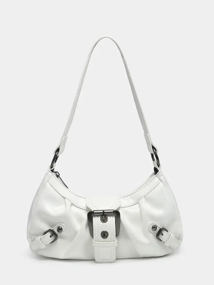 Sac à bandoulière Style Maillard Vintage en cuir épicé pour fille Y2K, sac à aisselles avec ceinture
