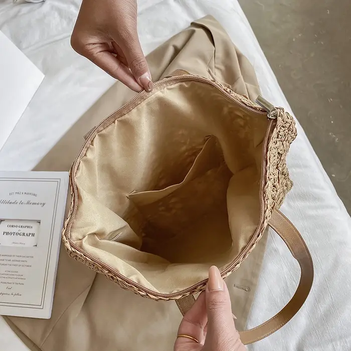 Sac à Main en Paille de Grande Capacité pour Femme