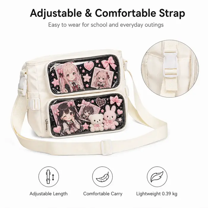 Sac à bandoulière transparent grande capacité pour l'école